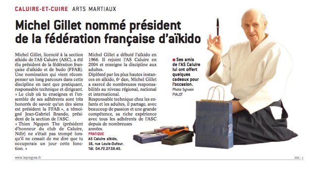 Articles de presse suite à l'élection de Michel Gillet à la fonction de Président de la FFAB