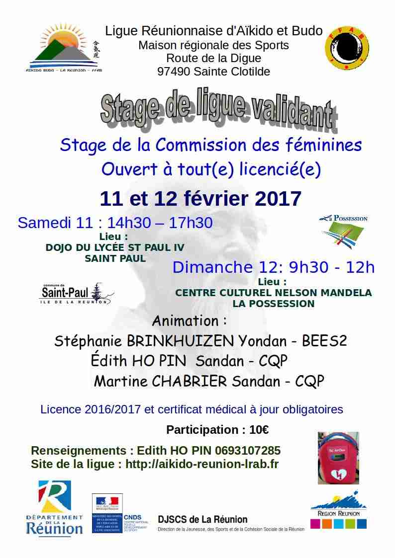 Stage de la CRF de la Runion les 11 et 12 fvrier 2017 - Compte-rendu